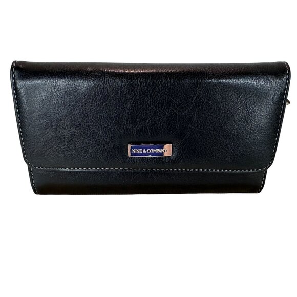 Nine & Co Black Leather Wallet Full Size TriFold NEW OLD STOCK Vintage 90s‎ Tags - Picture 13 of 16